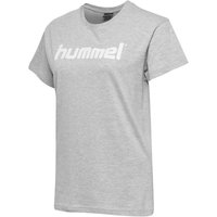 hummel GO Baumwoll Logo T-Shirt Damen kurzarm grey melange S von Hummel