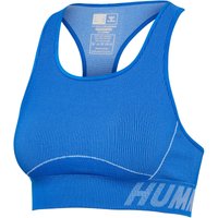 hummel hmlTE CHRISTEL Seamless Sport-Top Damen placid blue/lapis blue melange XS von Hummel