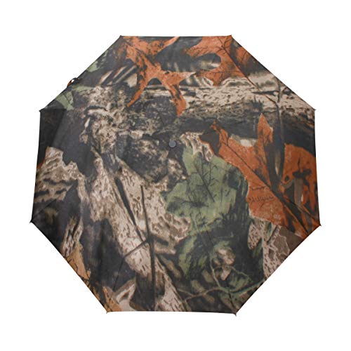 Hunihuni Regenschirm mit Tarnmuster, automatisch, faltbar, winddicht, wasserdicht, UV-Schutz, Sonnenschutz von Hunihuni