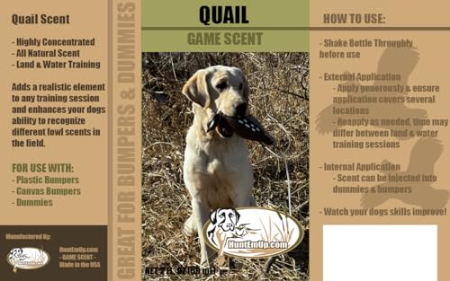 HuntEmUp Ultimatives Wachtel-Trainingsduft-Set – Wachtelduft für Hundetraining Upland Hundetraining Duft-Set von HuntEmUp