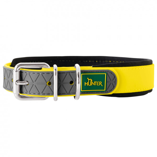 Hunter - Collar Convenience Comfort - Hundehalsband Gr Halsumfang 22 - 30 cm - Breite 2,0 cm neongelb von Hunter