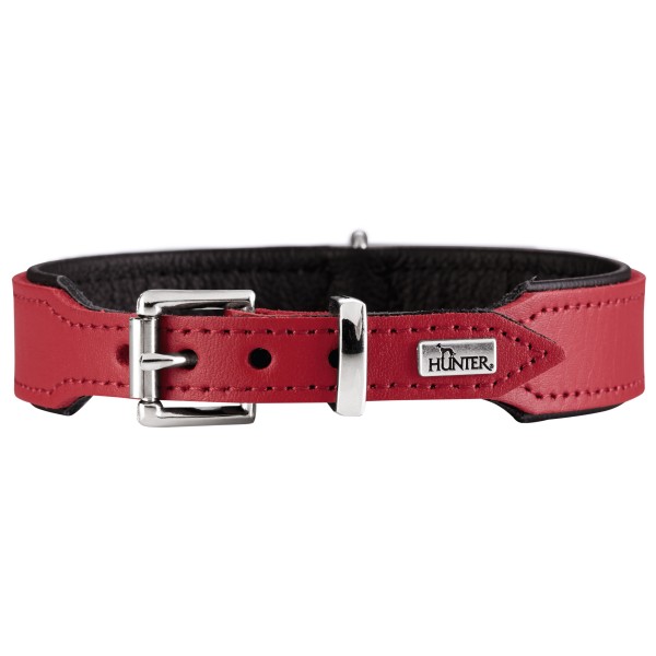 Hunter - Halsband Basic - Hundehalsband Gr Halsumfang 29-33 cm rot/schwarz von Hunter