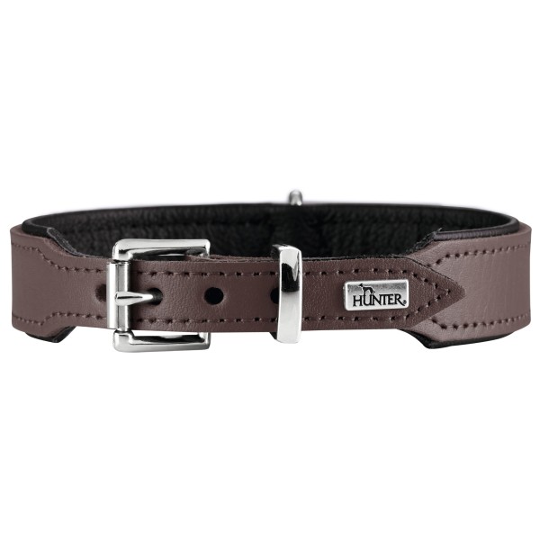 Hunter - Halsband Basic - Hundehalsband Gr Halsumfang 51-58 cm braun/schwarz von Hunter