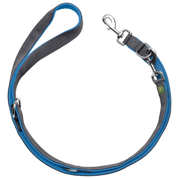 Hunter - Verstellbare Führleine Maldon - Hundeleine Gr Länge max. 200 cm - Breite 1,5 cm blau/grau von Hunter