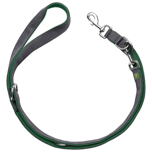 Hunter - Verstellbare Führleine Maldon - Hundeleine Gr Länge max. 200 cm - Breite 1,5 cm dunkelgrün /grau von Hunter