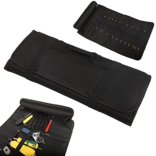 HunterBee Tools Bag Pouch Organizer roll for Pliers Wrenches, Screwdrivers, tire gauges, Mini-flashlights etc and Other Tiny Tools von HunterBee