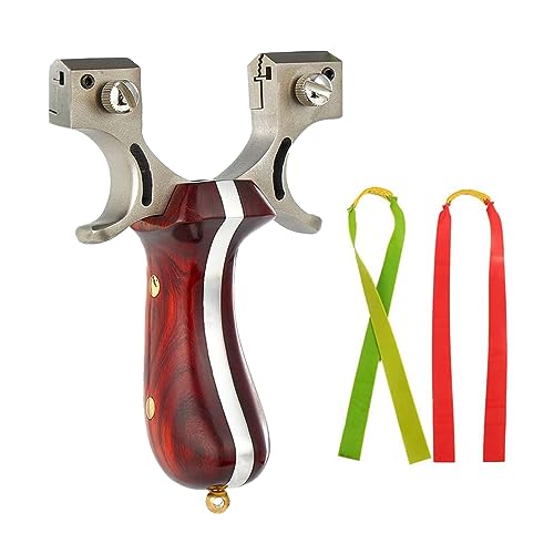 Huntingdoor Steinschleuder Zwille Schleuder Angelschleuder Jagd Schleuder mit Holz-Griff & Steinschleuder Gummi Pocket Shot Slingshot von Huntingdoor