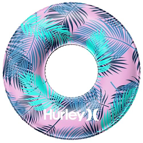 Hurley 32.5-Inchinflatable Swim Ring, Blue Palm Leaf Design (1531005M) von Hurley