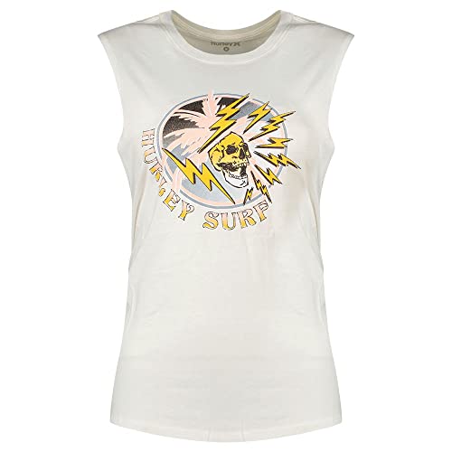 Hurley Damen Ahh Washed Muscle Tank T-Shirt, Marshmallow/Sulphur, L von Hurley