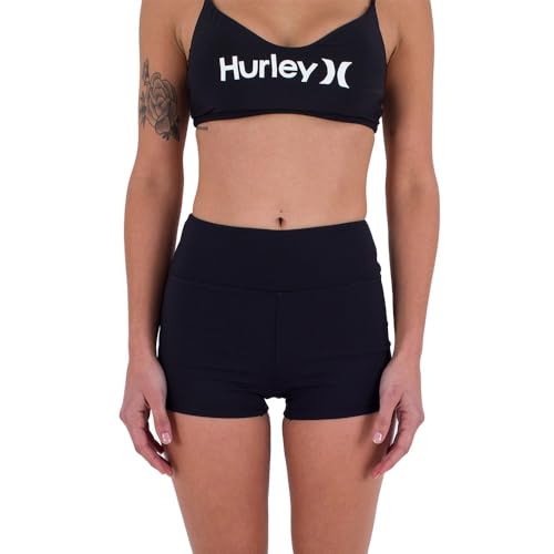 Hurley Damen Max Solid Swim Short Bikinihöschen, Black, XS von Hurley