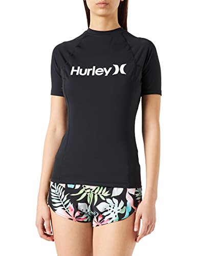 Hurley Damen OAO S/S Rashguard Rash Guard Shirt, schwarz, XS von Hurley