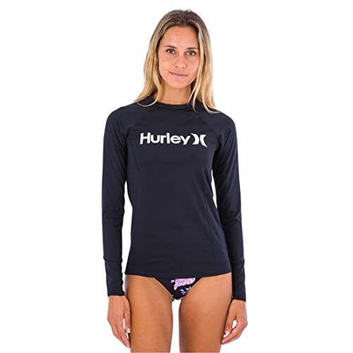 Hurley Damen OAO Solid Mock Neck Ls Rashguard Rash Guard Shirt, schwarz, M von Hurley