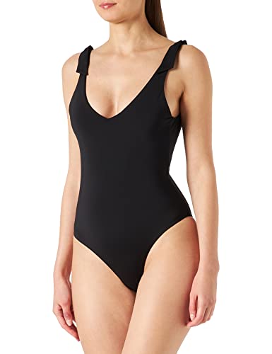 Hurley Damen Solid Moderate 1 Pc Einteiliger Badeanzug, schwarz, L von Hurley