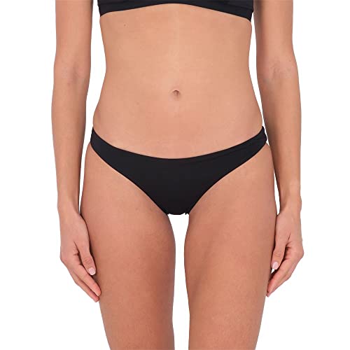 Hurley Damen Solid Moderate Bikini Bottoms, schwarz, M von Hurley