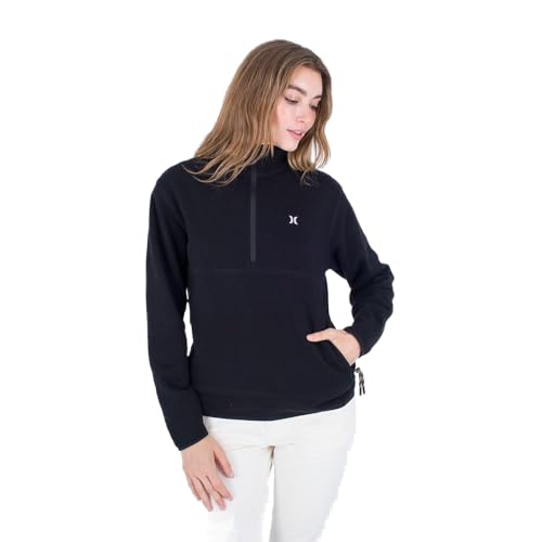 Hurley Damen W Explore Half Zip Pullover Sweater, Schwarz, XS von Hurley