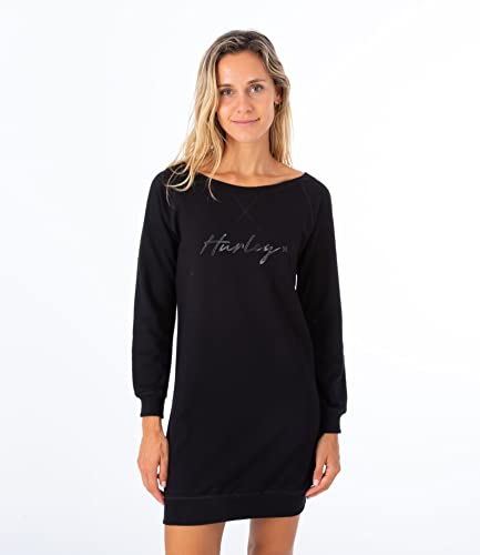 Hurley Damen W Oceancare O&o Script Fleece Dress Lässiges Kleid, schwarz, L von Hurley