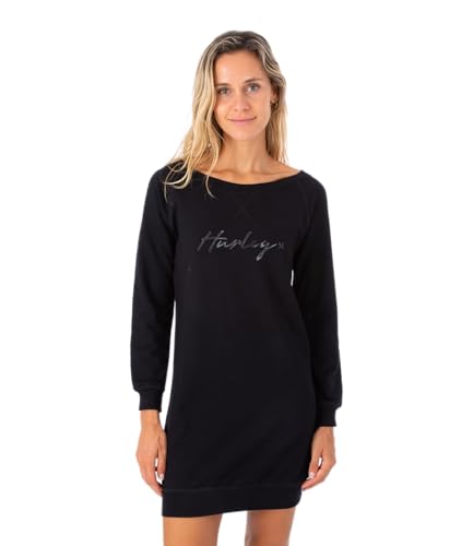 Hurley Damen W Oceancare O&o Script Fleece Dress Lässiges Kleid, schwarz, M von Hurley