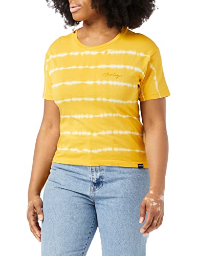 Hurley Damen W Oceancare Palm Stripes Ss Tee T-Shirt, Sulphur, XS von Hurley
