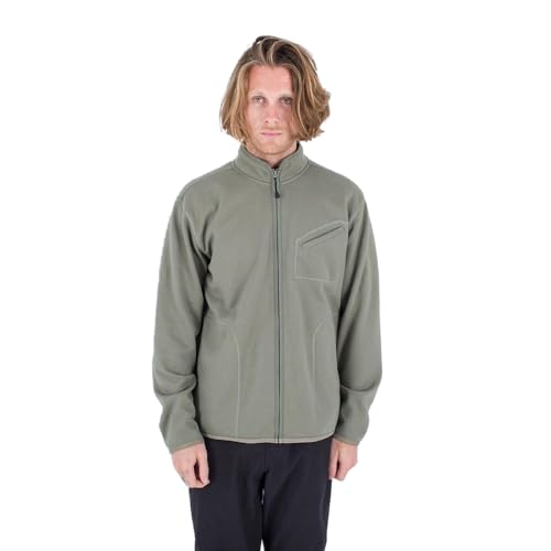 Hurley Herren Bondi Heat Fleece Mockneck Zip Pullover Sweater, Army, XL von Hurley
