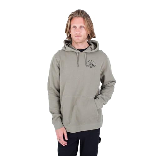 Hurley Herren Campin Fleece Po Pullover Sweater, Army, L von Hurley