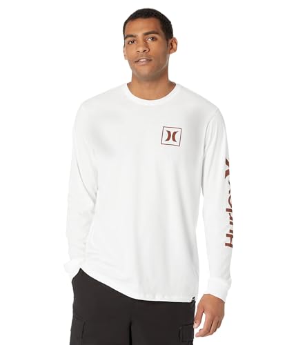 Hurley Herren Evd OAO Icon LS T-Shirt, weiß, XL von Hurley
