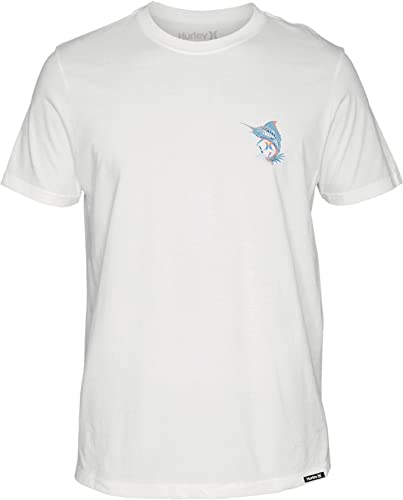 Hurley Herren Evd Wash Trippy Fish Tee Ss T-Shirt, weiß, M von Hurley