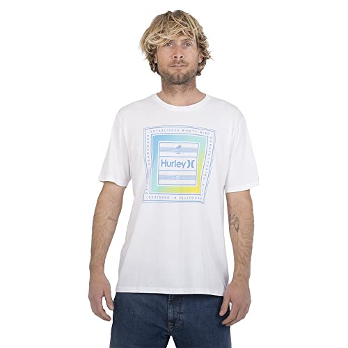 Hurley Herren Evd Wash Tropic Box Tee Ss T-Shirt, weiß, M von Hurley