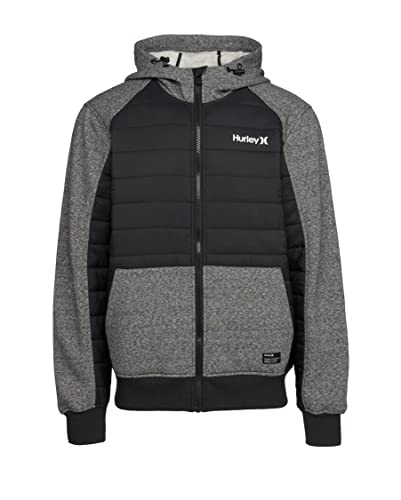 Hurley Herren M Monitor Mixed Media Hybrid Jacket, Newprint Or Black/Wht, XL EU von Hurley
