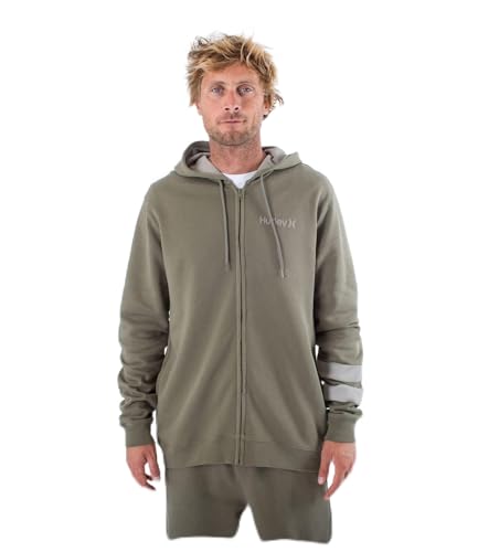 Hurley Herren M Oceancare O&o Fleece Zip Sweatshirt, Dunkelgrün, XL von Hurley