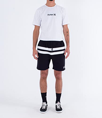Hurley Herren M Oceancare Stripes Fleece Shorts, Black, XS von Hurley