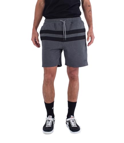 Hurley Herren M Oceancare Stripes Fleece Shorts, Dk Grey Htr, S von Hurley