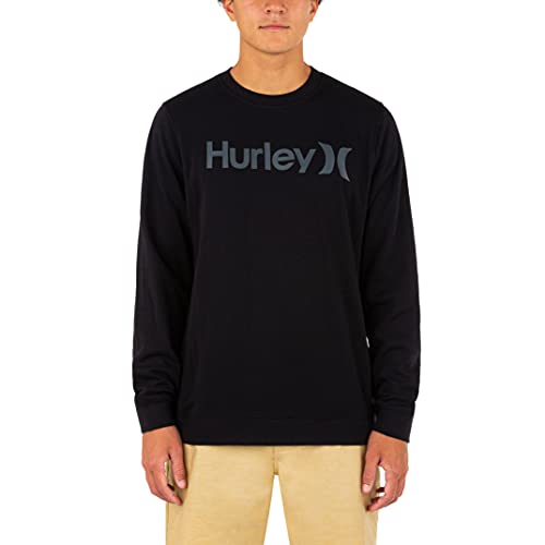 Hurley Mens OAO Solid Summer Fleece Crew Sweatshirt, Black, S von Hurley