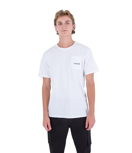 Hurley Herren OAO Pocket Tee T-Shirt, weiß, XL von Hurley