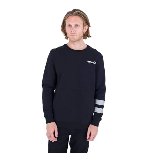 Hurley Herren Oceancare Crew Pullover Sweater, Schwarz, M von Hurley