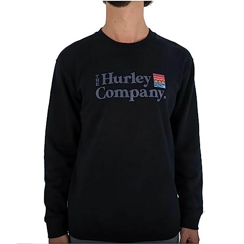 Hurley Herren Ponzo Canyon Summer Fleece Crew Sweatshirt, schwarz, L von Hurley
