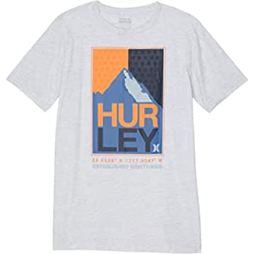 Hurley Jungen Hrlb Peak Stack Tee T-Shirt, Birch Heather, 12 años von Hurley