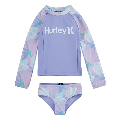 Hurley Mädchen Hrlg 2 Piece Rashguard Set Zweiteiliger Badeanzug, Light Orchid, 2 años von Hurley