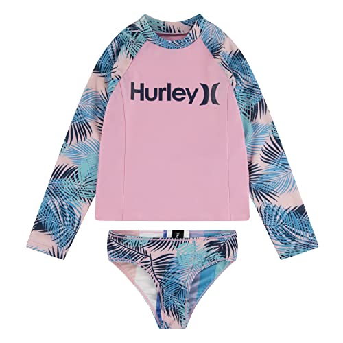 Hurley Mädchen Hrlg Ls UPF Top/Bottom 2pc Bikini-Set, Pink, 10 años von Hurley