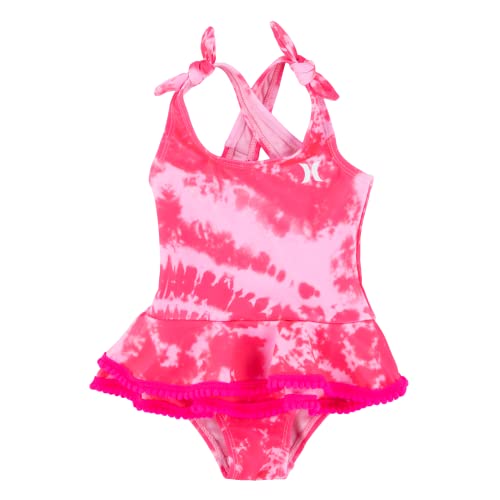 Hurley Mädchen Hrlg Ruffle One Piece Swimsuit Einteiliger Badeanzug, rosa (Hyper Pink), 12 Meses von Hurley