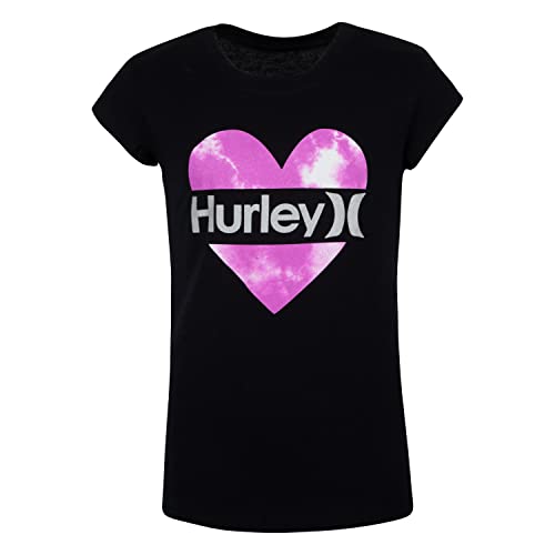 Hurley Mädchen Hrlg Split Heart Tee T-Shirt, schwarz, 10 años von Hurley