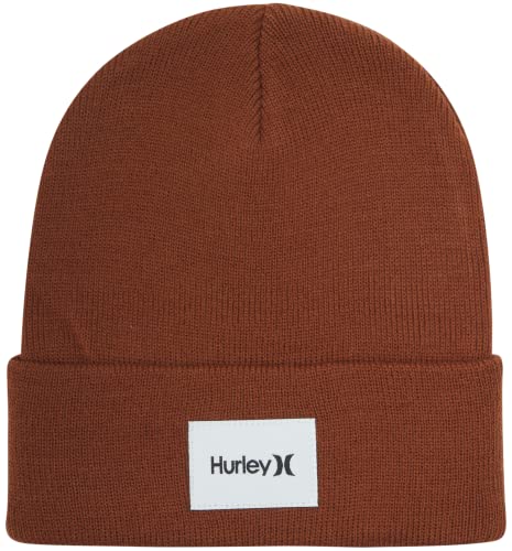 Hurley Men's Winter Hat - Seaward Patch Cuffed Beanie, Size One Size, Brown von Hurley