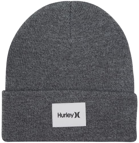 Hurley Men's Winter Hat - Seaward Patch Cuffed Beanie, Size One Size, Cool Grey Heather von Hurley