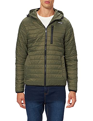 Hurley Mens M Balsam Quilted Packable Jacket, Peat Moss, M von Hurley
