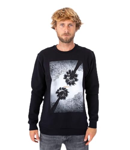 Hurley Unisex U Oceancare Photoprint Fleece Crew Sweatshirt, schwarz, L von Hurley
