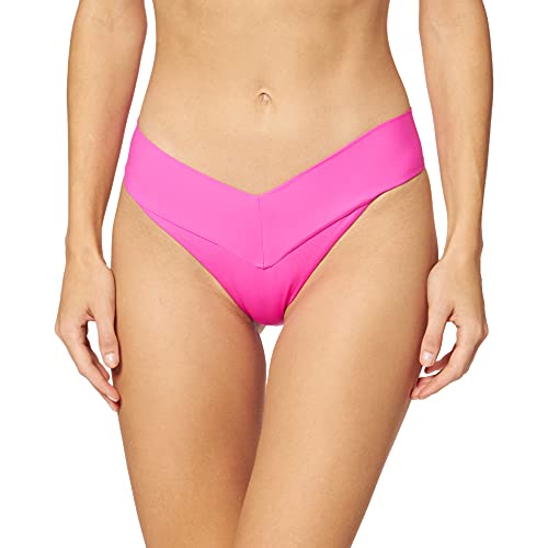 Hurley Damen W V Front High Leg Cheeky BTM Bikini Bottoms, Hot Pink, L von Hurley