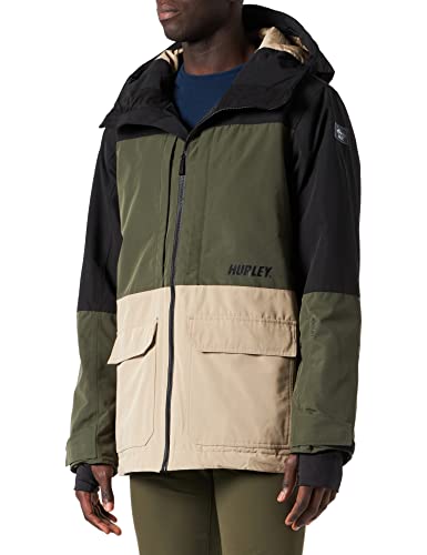 thread collective inc. Herren Rutland Snowboard Jacket Jacke, Schwarz/Cargo Khaki/Khaki, M von Hurley