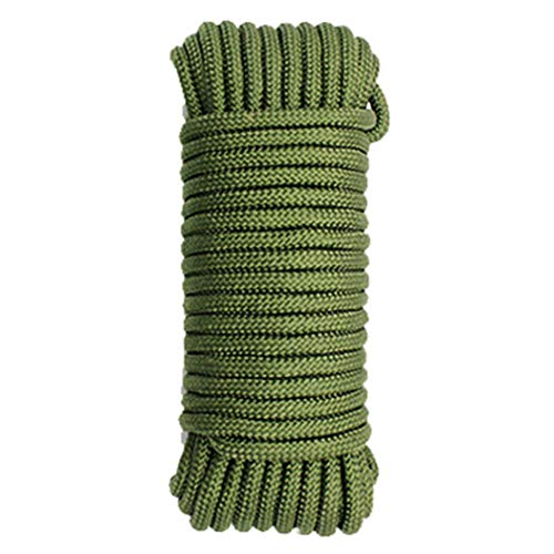 Hxiu 8 mm/10 mm, 1,8 m, geflochtenes Nylon-Seil, Mehrzweck-Seil, leistungsstark, langlebig, langes Seil für Camping, Sport und Outdoor, Umzug, Möbel, Angeln (10 mm, schwarzgrün) von Hxiu