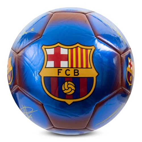 Hy-Pro Offiziell lizenzierter FC Barcelona Classic Signature Fußball, Metallic, Größe 5, Barca, Training, Match, Merchandise, Sammlerstück für Kinder und Erwachsene von Hy-Pro