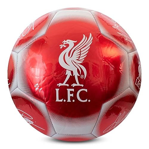 Hy-Pro Offizielles Lizenzprodukt von Liverpool F.C. Classic Signature Fußball, Metallic, Größe 5, Training, Match, Merchandise, Sammlerstück für Kinder und Erwachsene von Hy-Pro