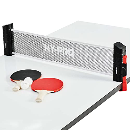 Hy-Pro Tragbares Tischtennis-Set – einziehbares Netz, 2 x Schläger und 2 x Bälle von Hy-Pro
